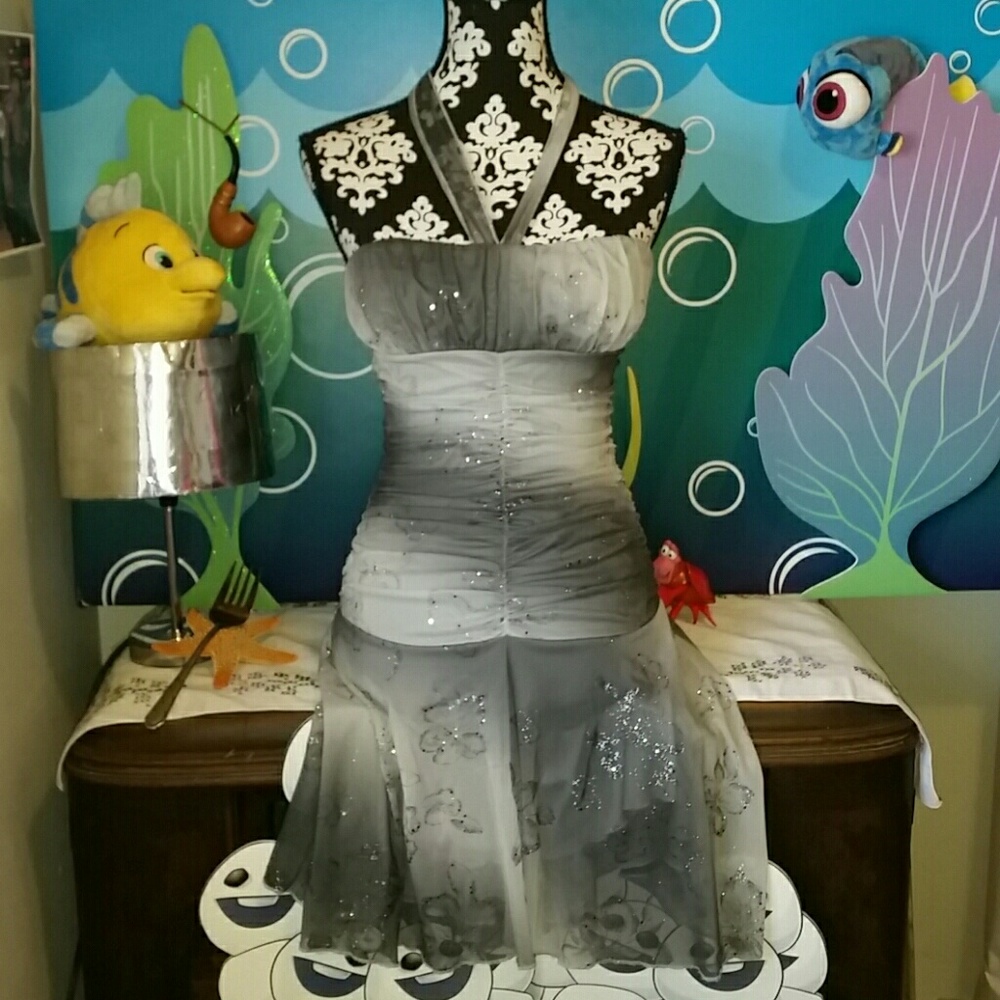 Taboo smokey gray silver cocktail dress