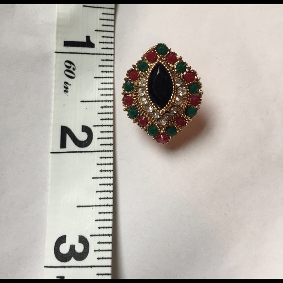 #A6 Multicolor Clip on stud Earrings - Picture 3 of 4