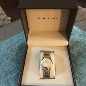 Burberry two tone stainless steel watch