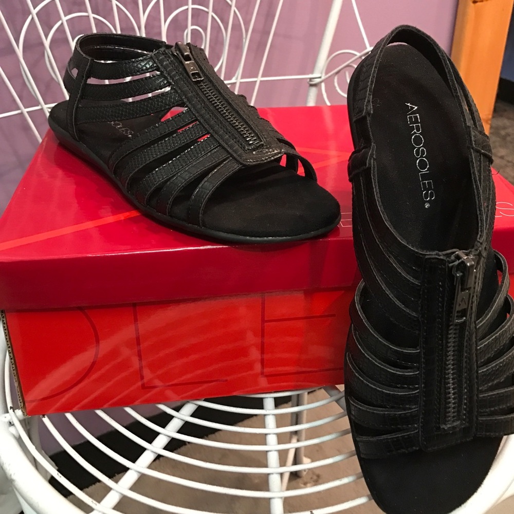 Aerosoles Black sandals.
