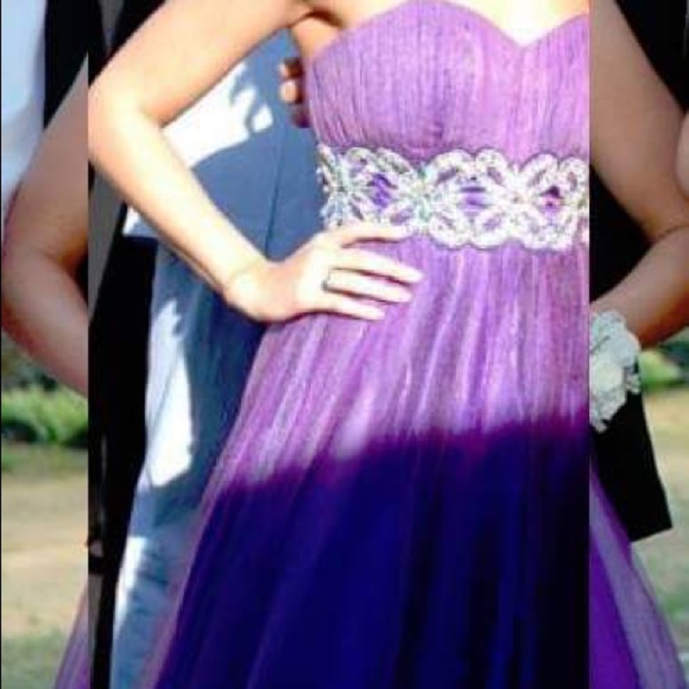 Long, purple prom dress!