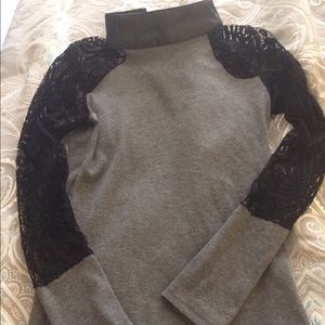 sexy top, Lace Arm/Leather collar details 😍