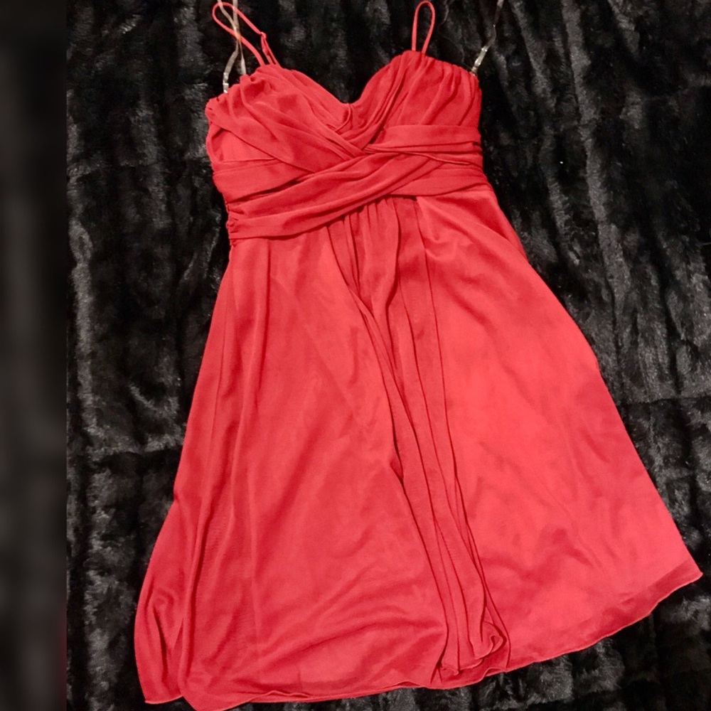 ⚡️ Vintage Red Chiffon Short Dress