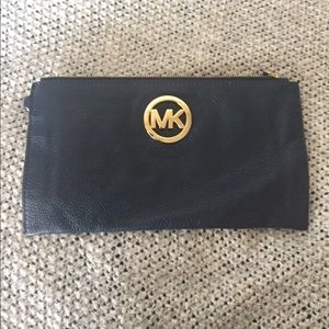 Authentic Michael Kors navy clutch