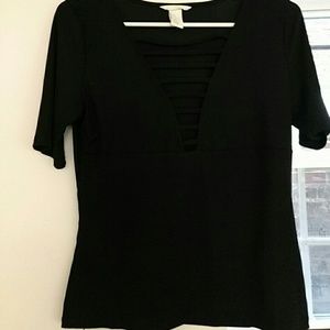 Black H&M v-neck blouse