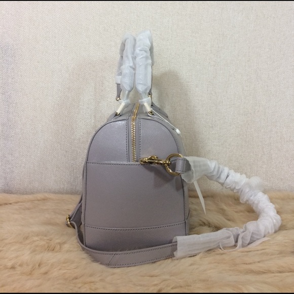 NEW Tory Burch Robinson Middy Satchel/Crossbody Bag Glazed Gray Saffiano Leather - Picture 4 of 11