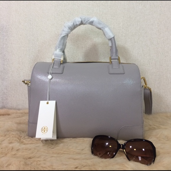 NEW Tory Burch Robinson Middy Satchel/Crossbody Bag Glazed Gray Saffiano Leather - Picture 5 of 11