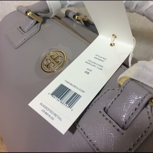 NEW Tory Burch Robinson Middy Satchel/Crossbody Bag Glazed Gray Saffiano Leather - Picture 7 of 11