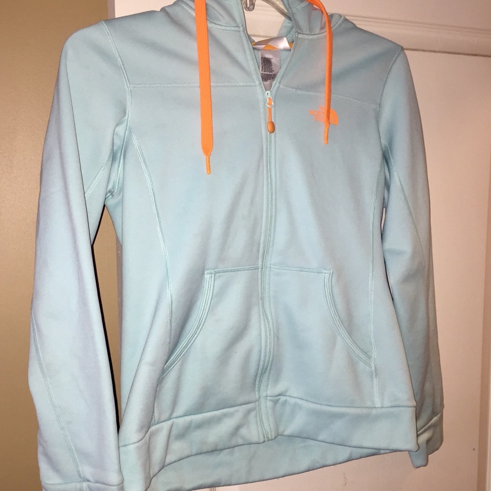 Teal north face light jacket