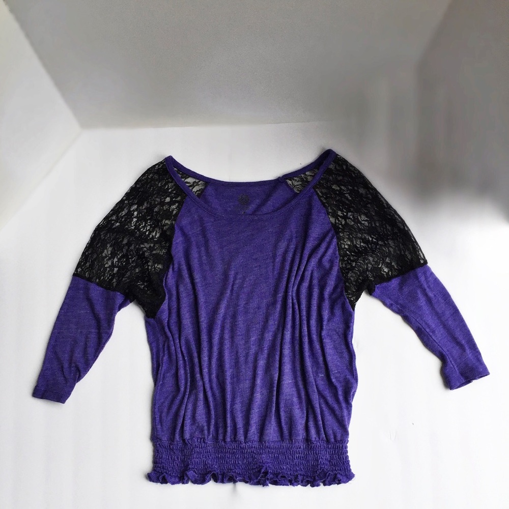 Jessica Simpson purple and lace shirt