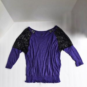 Jessica Simpson purple and lace shirt