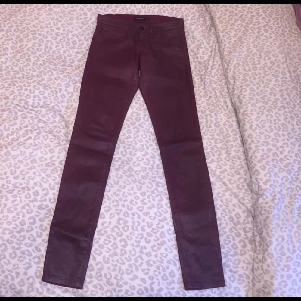 Flying monkey burgundy matte skinny jeans