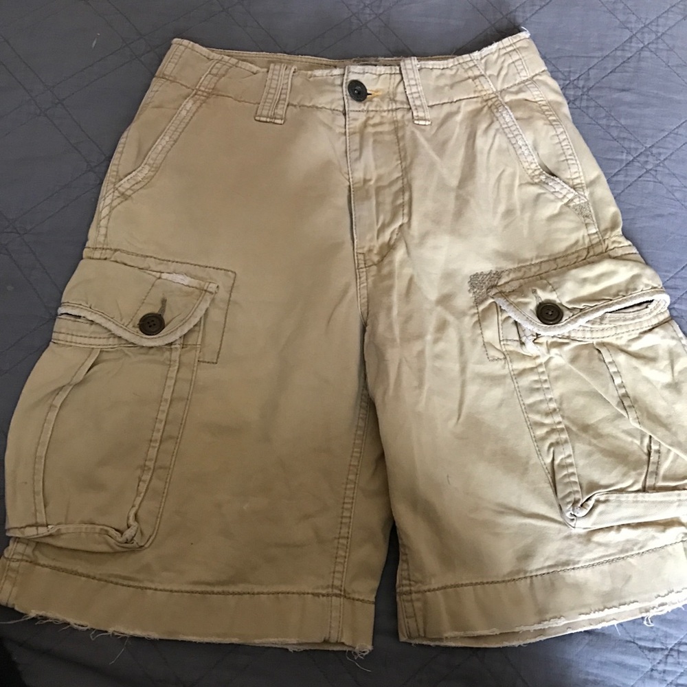 American Eagle Khaki Cargo Jean shorts