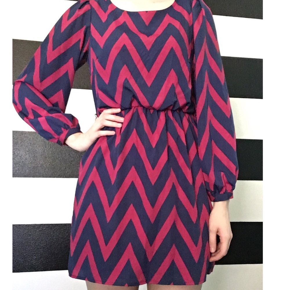 Long sleeve chevron dress