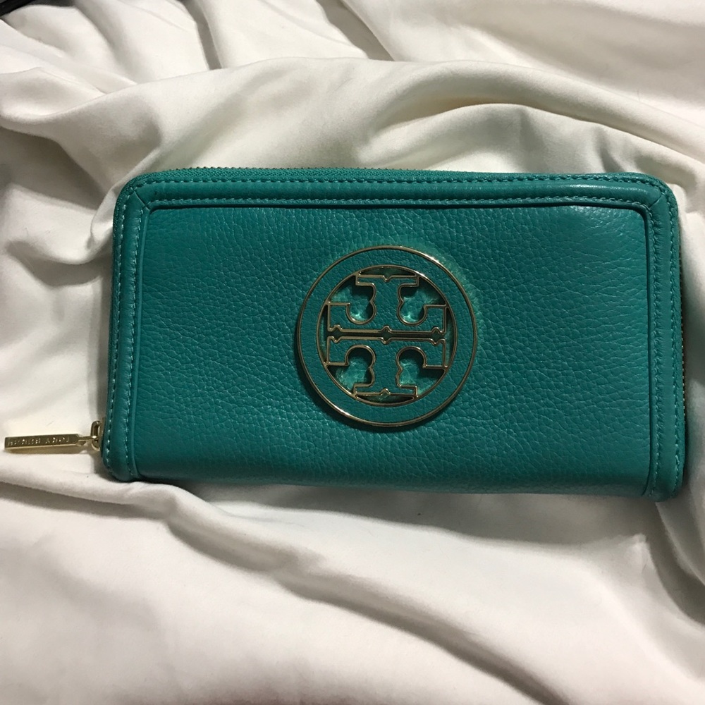 Turquoise Tory Burch Wallet