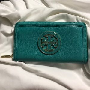 Turquoise Tory Burch Wallet