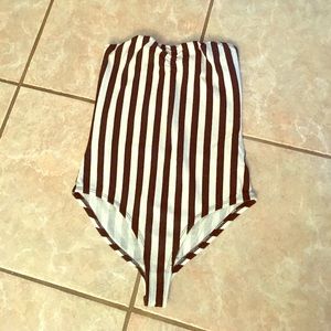 Sweetheart black and white striped bodysuit