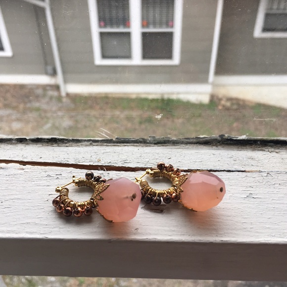 Pink Statement Earrings - Picture 2 of 3