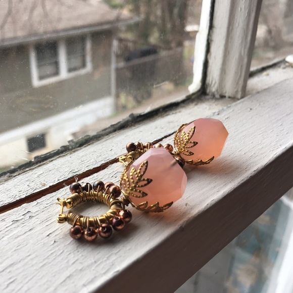 Pink Statement Earrings - Picture 3 of 3
