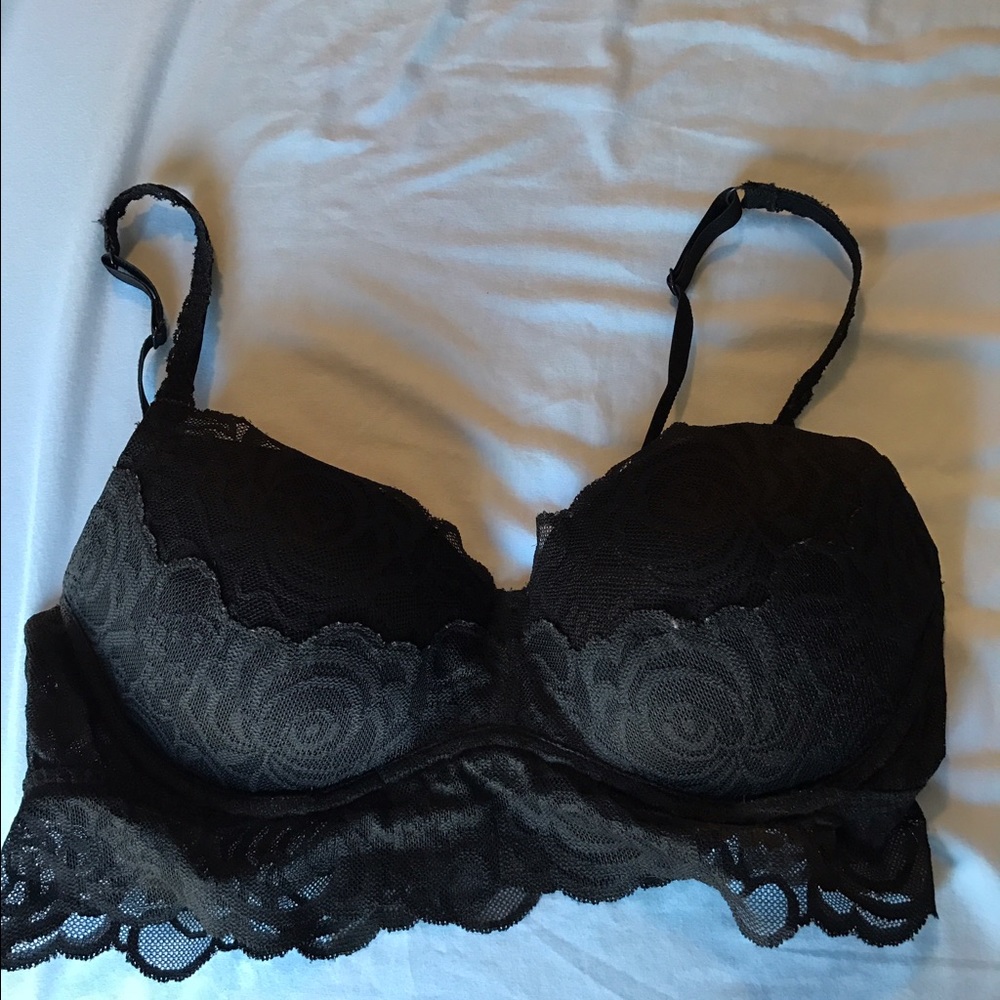 VS PINK lace bralette, M, black