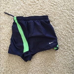 Navy and Green Nike Shorts