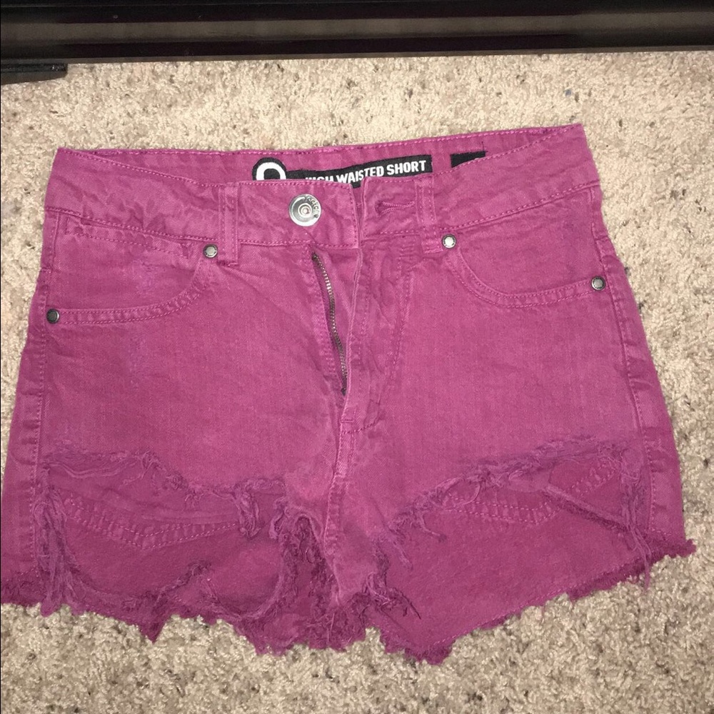 Denim high waisted shorts