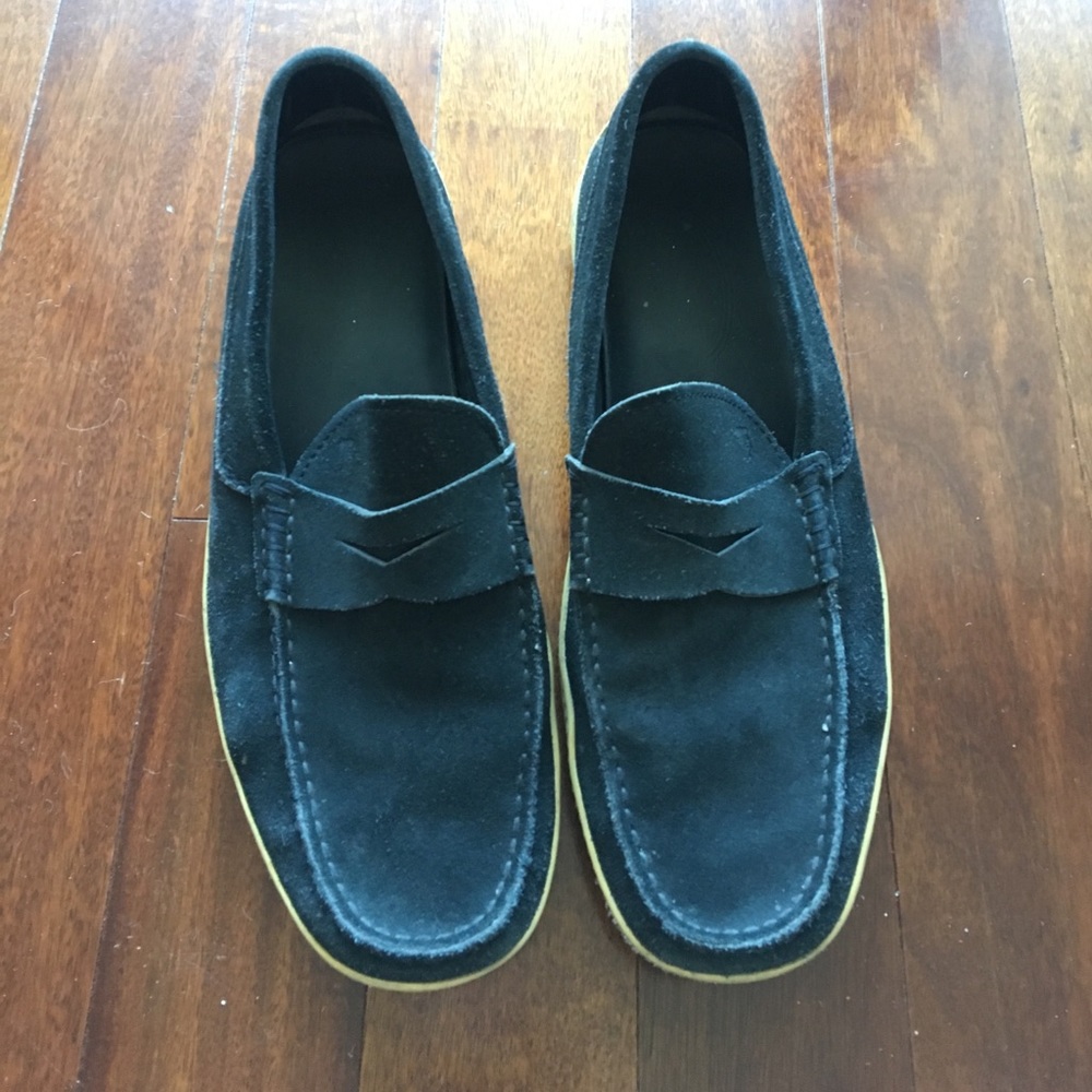 Tods Navy Suede Loafers - 7.5