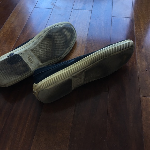 Tods Navy Suede Loafers - 7.5