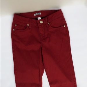 Express Burgundy Skinny Jeans