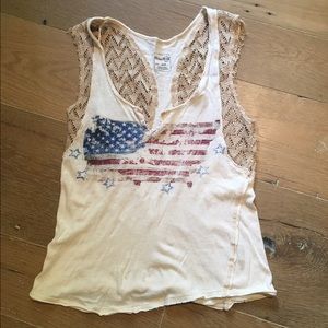 Free People Distressed American Flag Tank