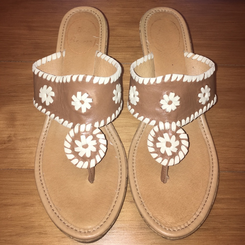 Jack Rogers Marbella Mid Wedge Brown & White