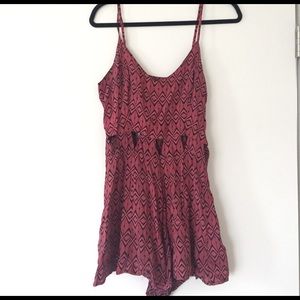 Red and black Aztec design romper