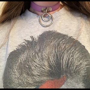 Lilac double O ring choker