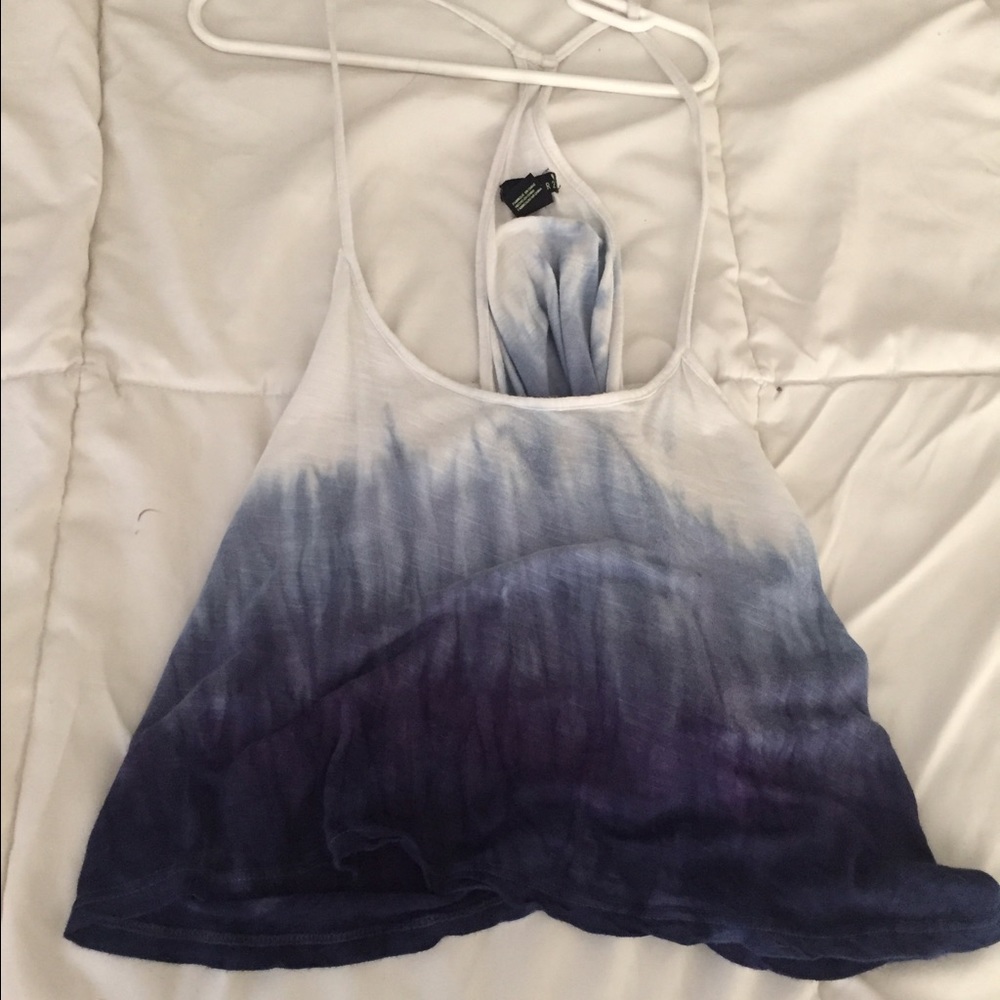 Blue tie dye tank top