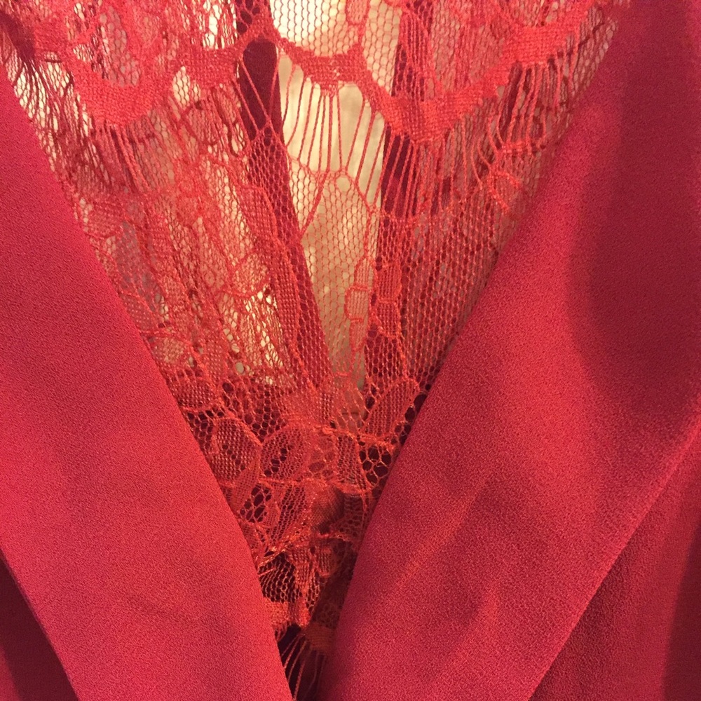 Red jump suit