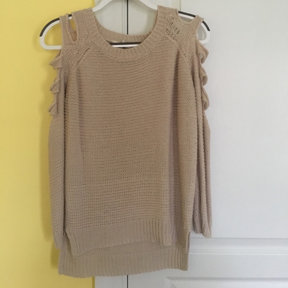 Beige Cut Out Sweater