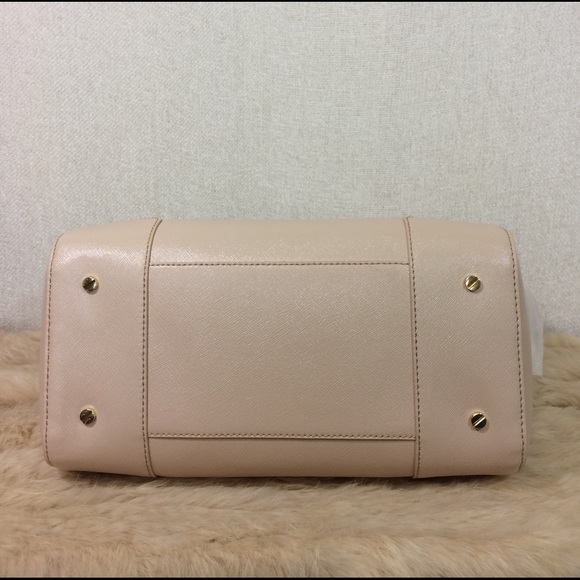 NEW Tory Burch Robinson Middy Blush Beige Saffiano Leather Satchel/Crossbody Bag - Picture 6 of 9