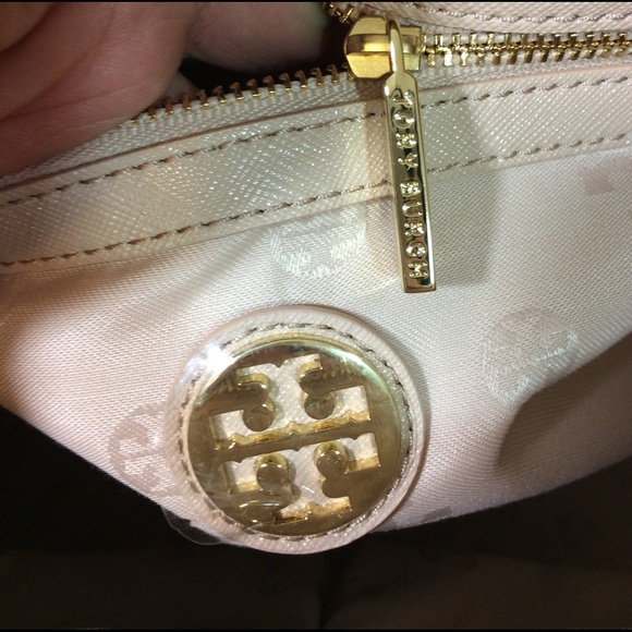 NEW Tory Burch Robinson Middy Blush Beige Saffiano Leather Satchel/Crossbody Bag - Picture 9 of 9