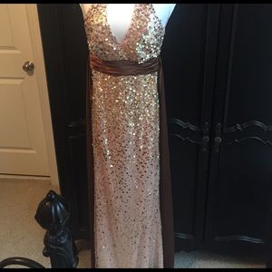 Sequin Halter Gown