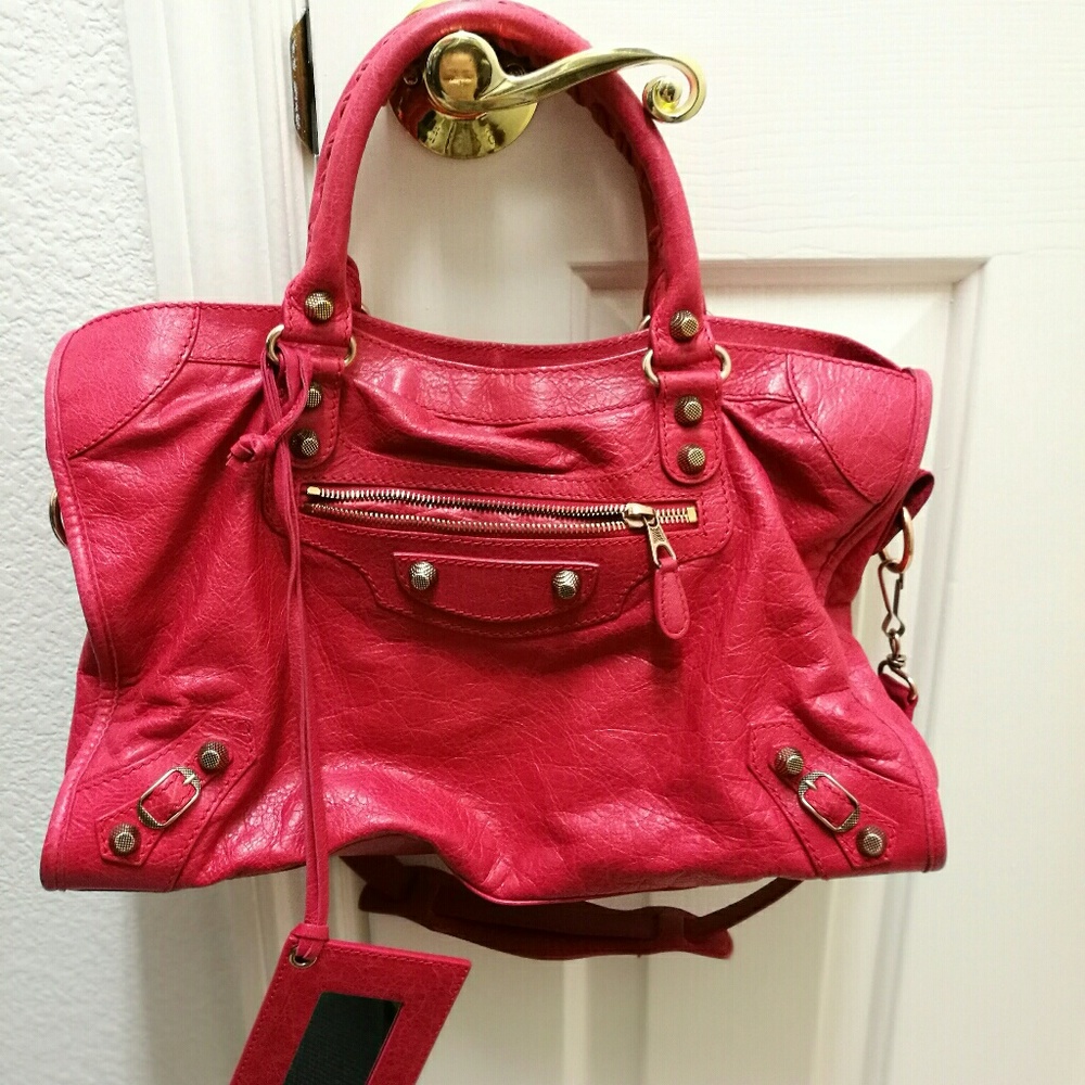 Balenciaga City Rose Thulian Rose Gold hardware