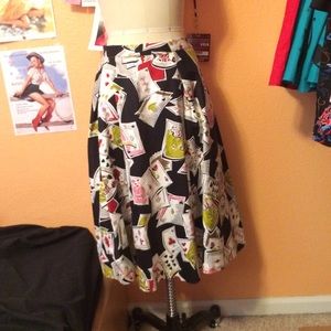 Pinup rockabilly card swing circle skirt