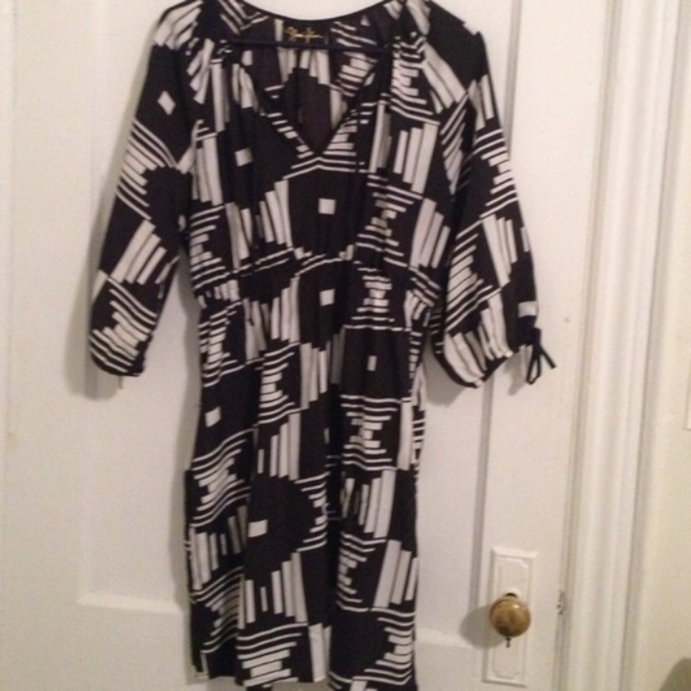 black and white empire waist dress