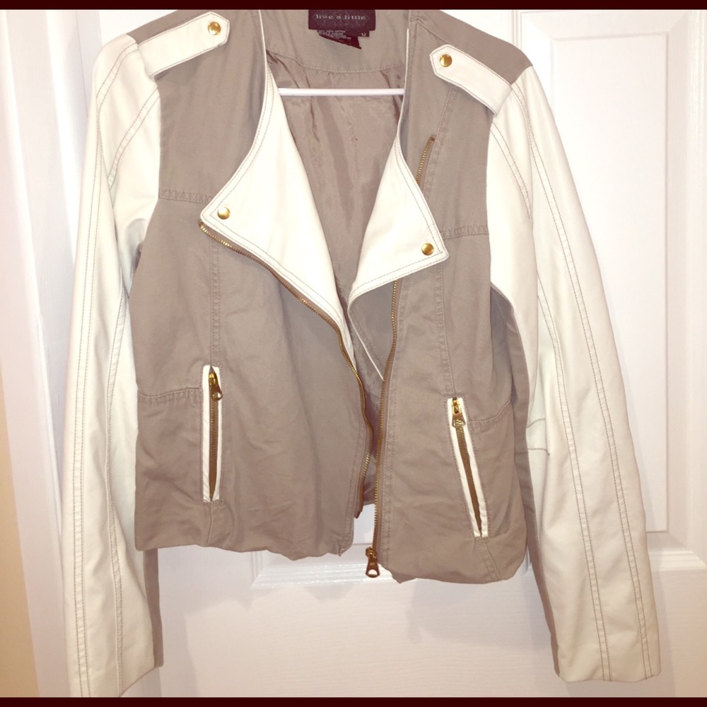 Canvas and leather jacket