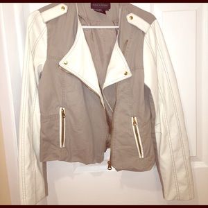 Canvas and leather jacket