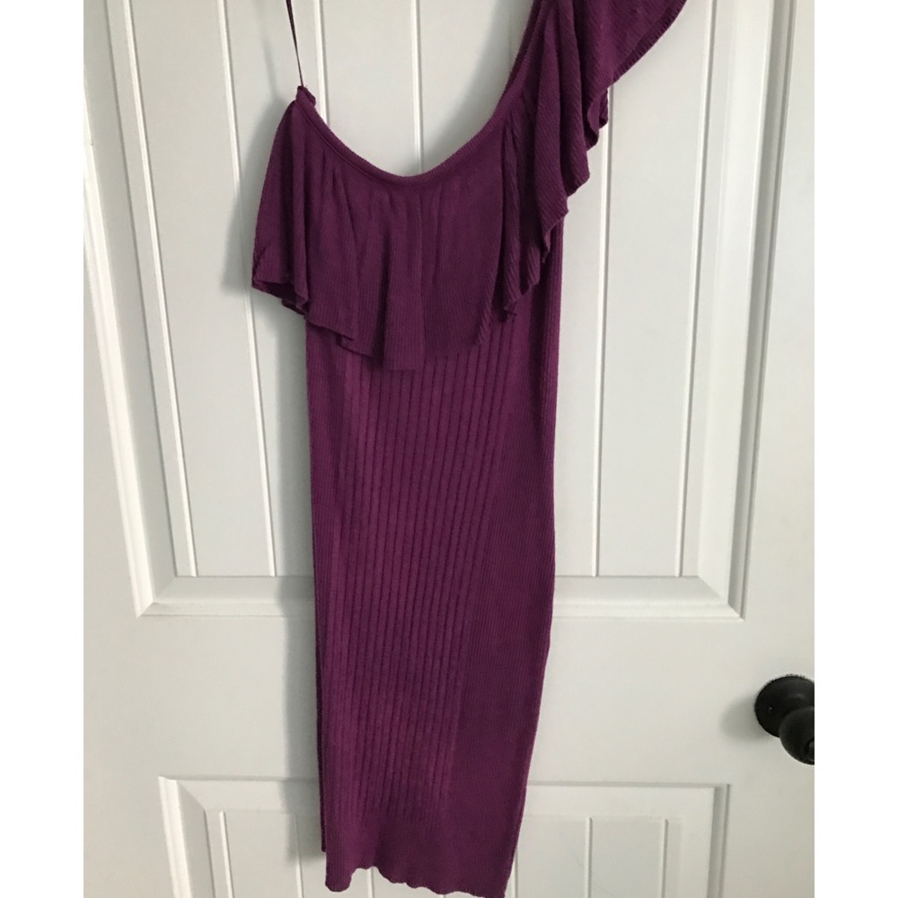 JEWEL TONED purple one shoulder dress