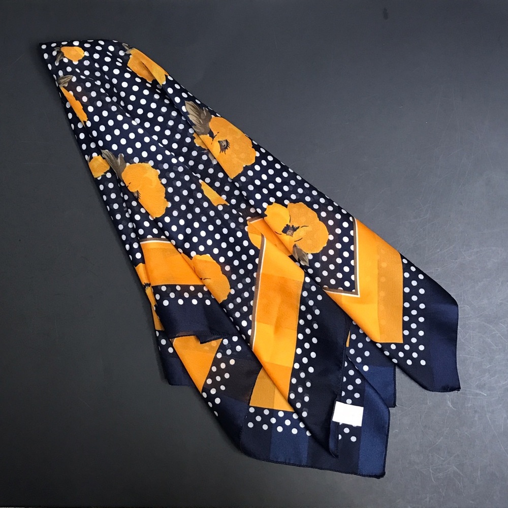 BERKSHIRE Blue Yellow Poppy Floral Italian Scarf