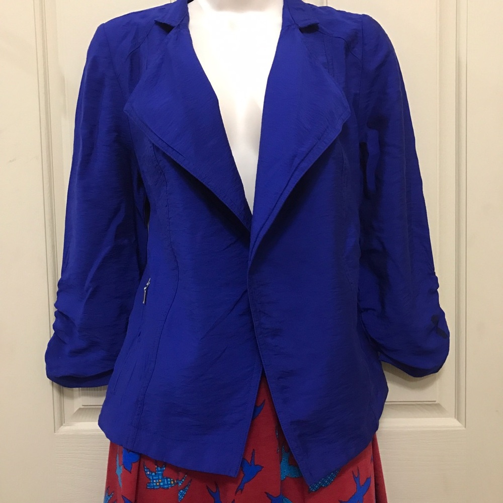 Eye catching blue Chico's open jacket cardigan