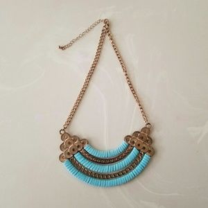 Teal & Gold Chunky Necklace