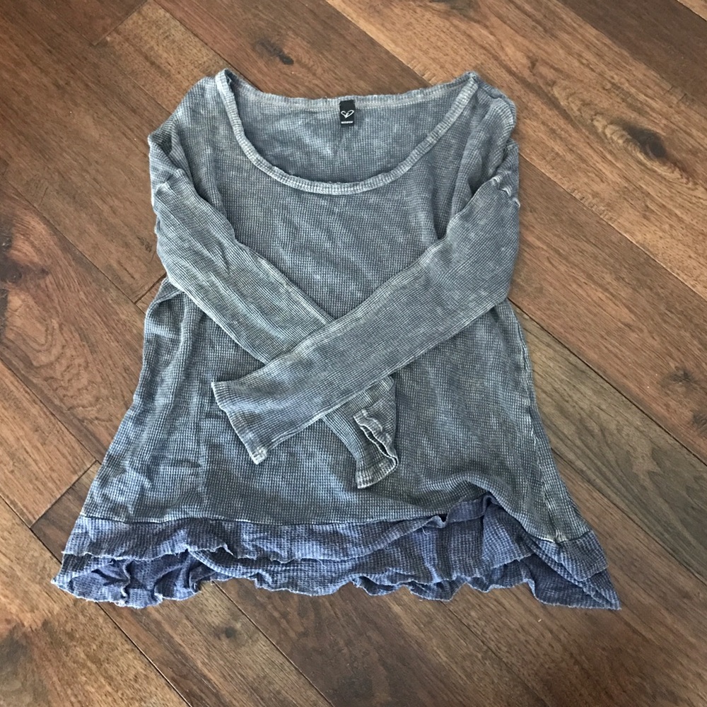 Long sleeve waffle top