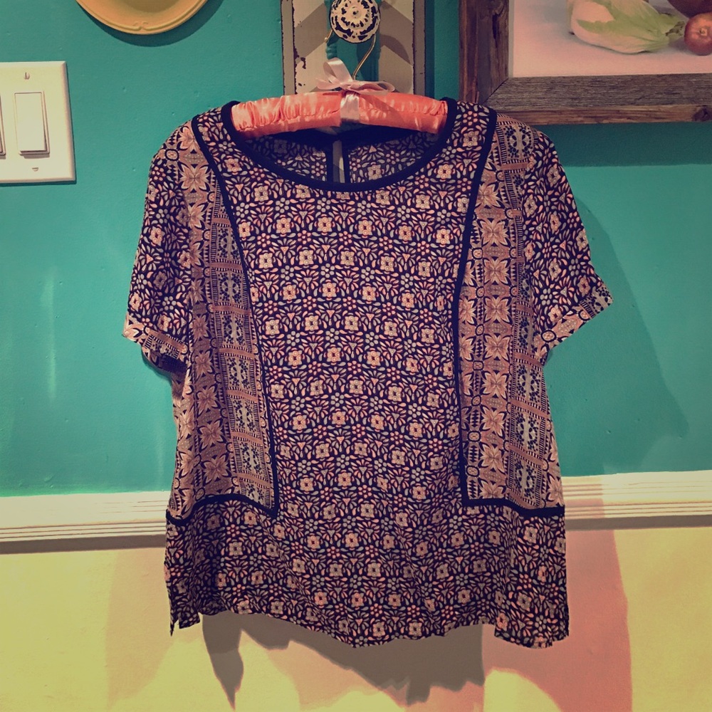 Forever 21 black floral top